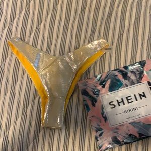 Gold snake print bikini bottom